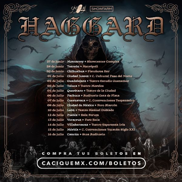 Haggard llegará a México este 2023 como parte de su gira por Latinoamérica Haggard en México