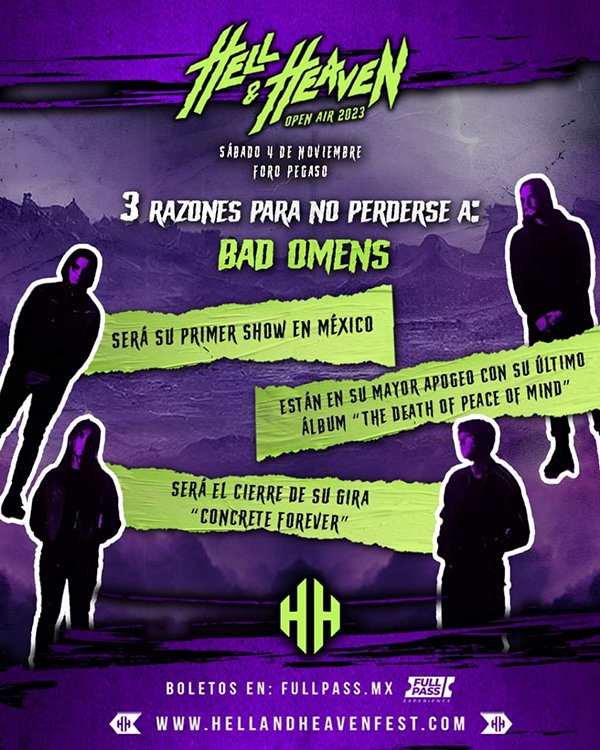 Bad Omens debutará en México en el Hell and Heaven Open Air 2023 Razones para no perderte a Bad Omens en el Hell and Heaven