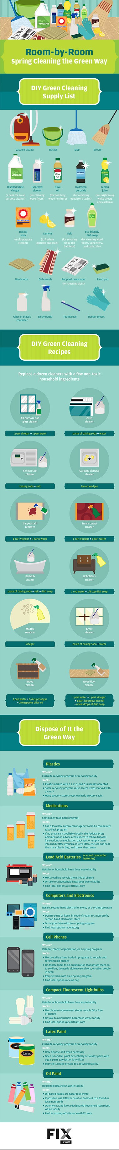 spring cleaning green infographic