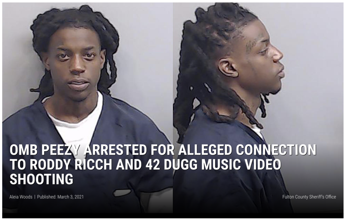 Omb Peezy Arrested For 42 Dugg And Roddy Rich Music Video Shooting Of