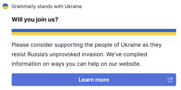 grammarly free for ukraine