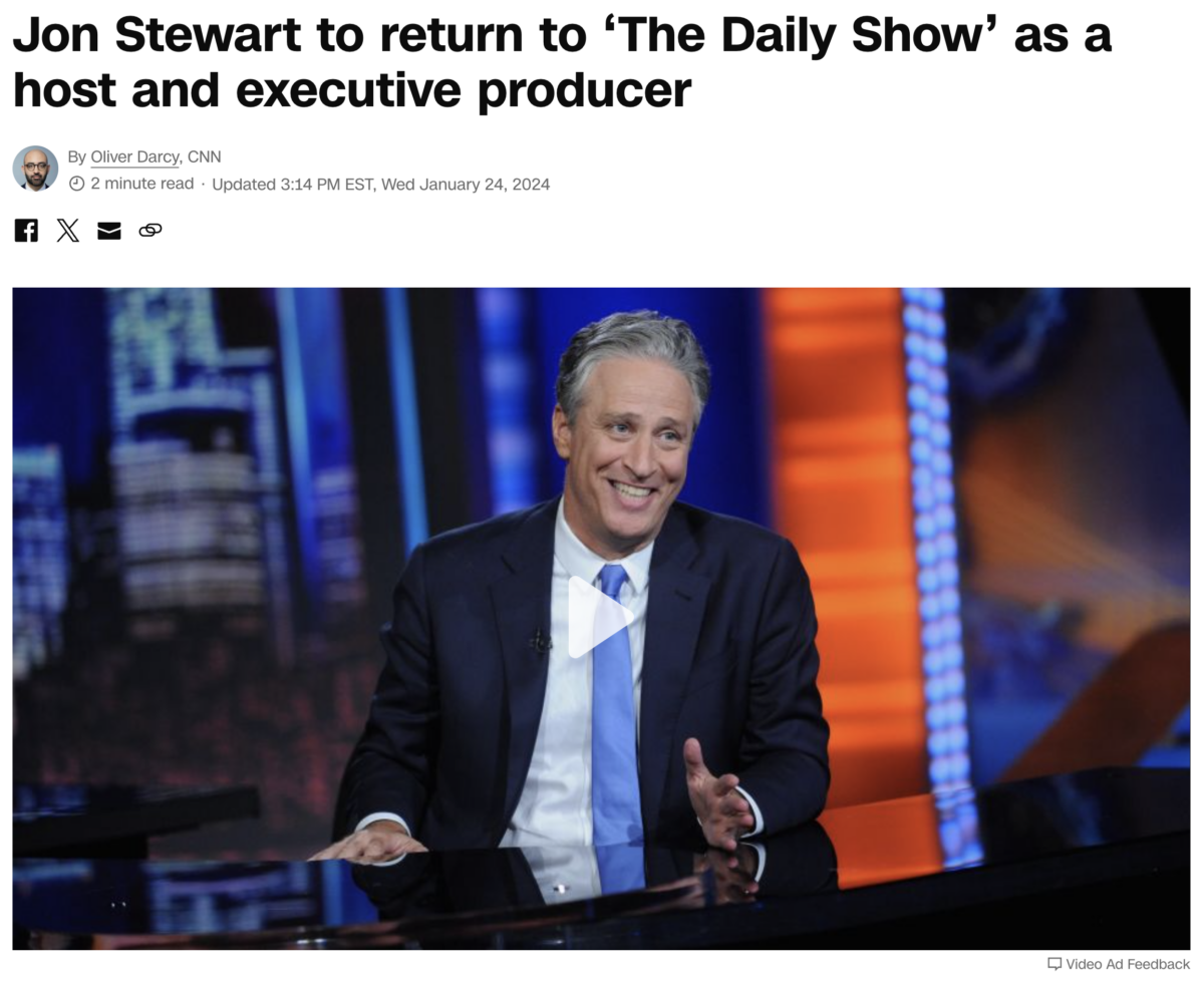 Jon Stewart To Return To The Daily Show As A Host And Executive   Df411633 Screen Shot 2024 01 25 At 4.53.04 Am 1200x979 