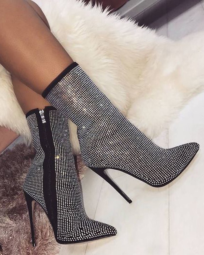 rhinestone stiletto boots