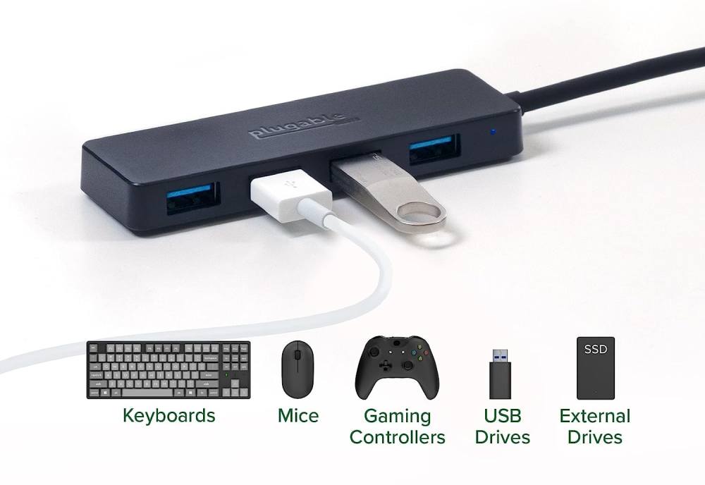 Plugable USB C to USB Adapter Hub (USBC-HUB4A)