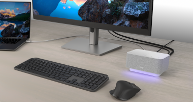 2023 G Style Holiday Gift Guide for Remote Workers featuring a clean desk and Logi Dock
