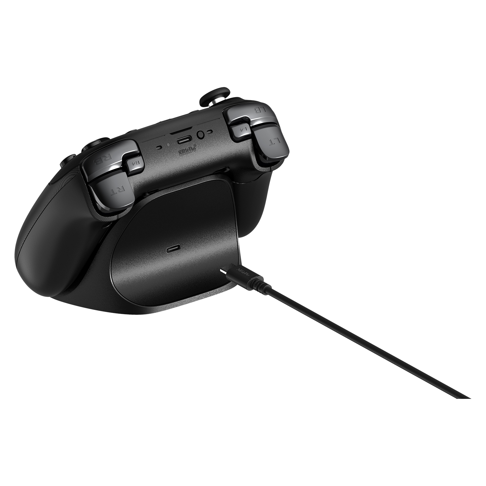 8BitDo Ultimate 3E Controller for Xbox resting on its included charging dock