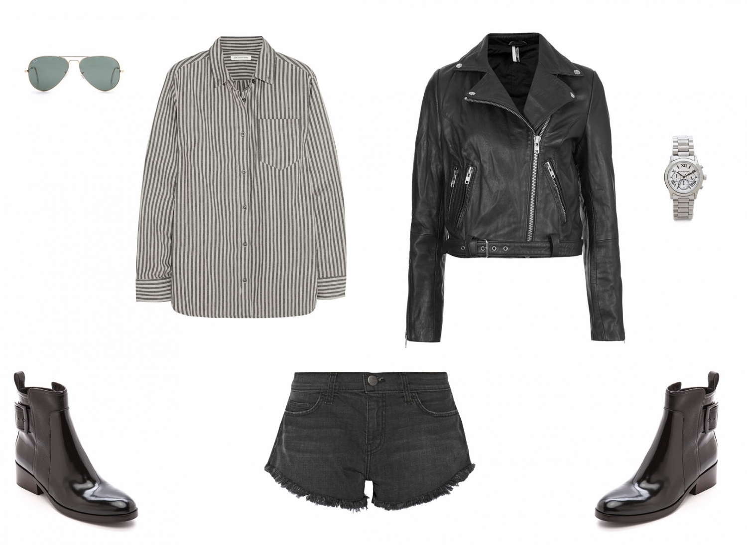 striped shirt, leather jacket, shopping, inspiration, blogger, style