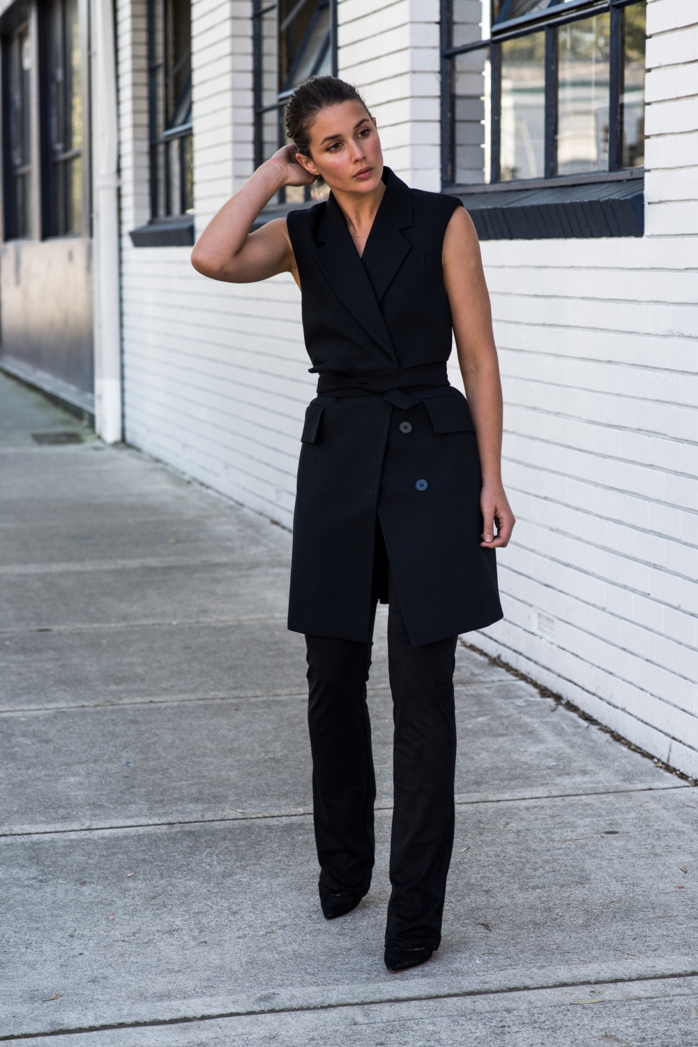 black flare pants outfit