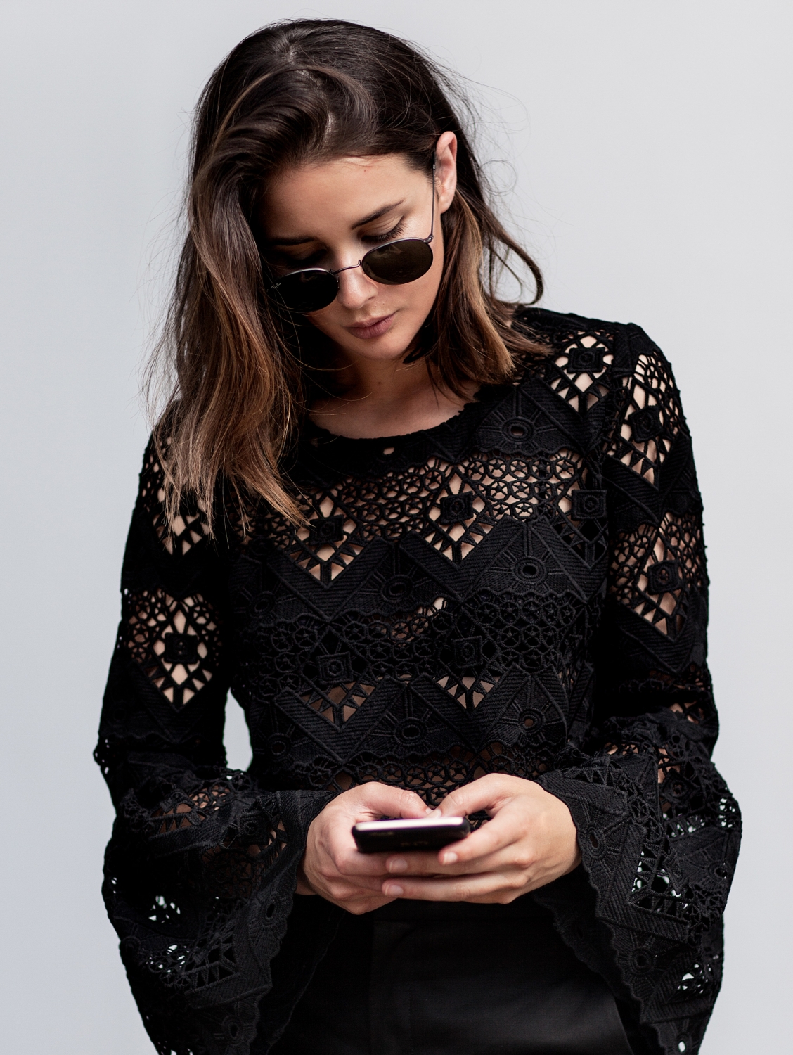 Black lace shirt, Hit A 62% Discount grosse affaire 