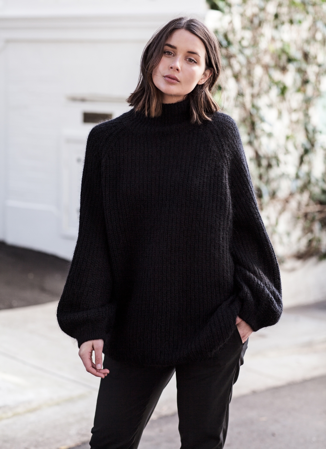 girl wearing oversized sweater