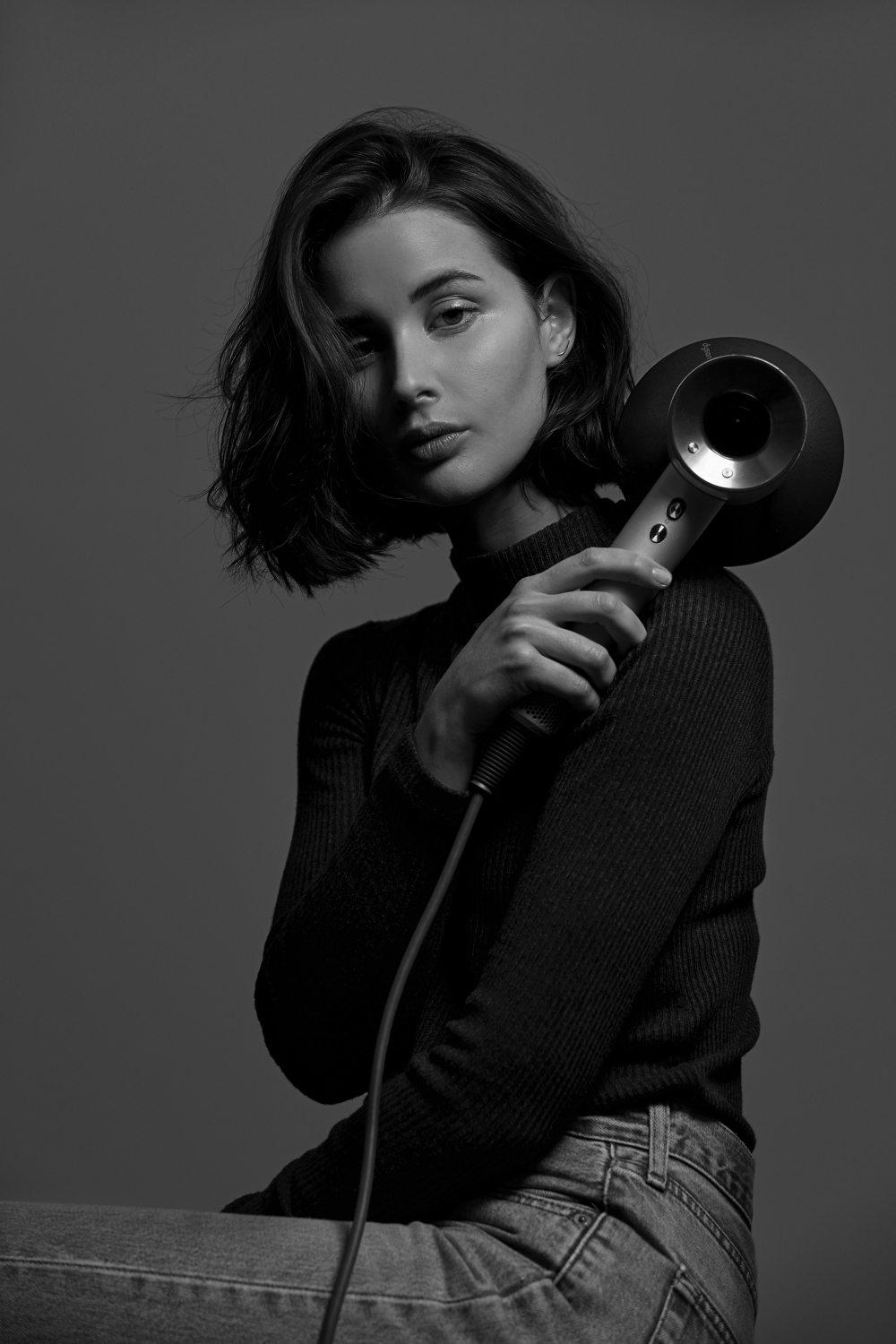 Harper and Harley | Dyson | Hair | Beauty | Editorial | Portrait | Black an white