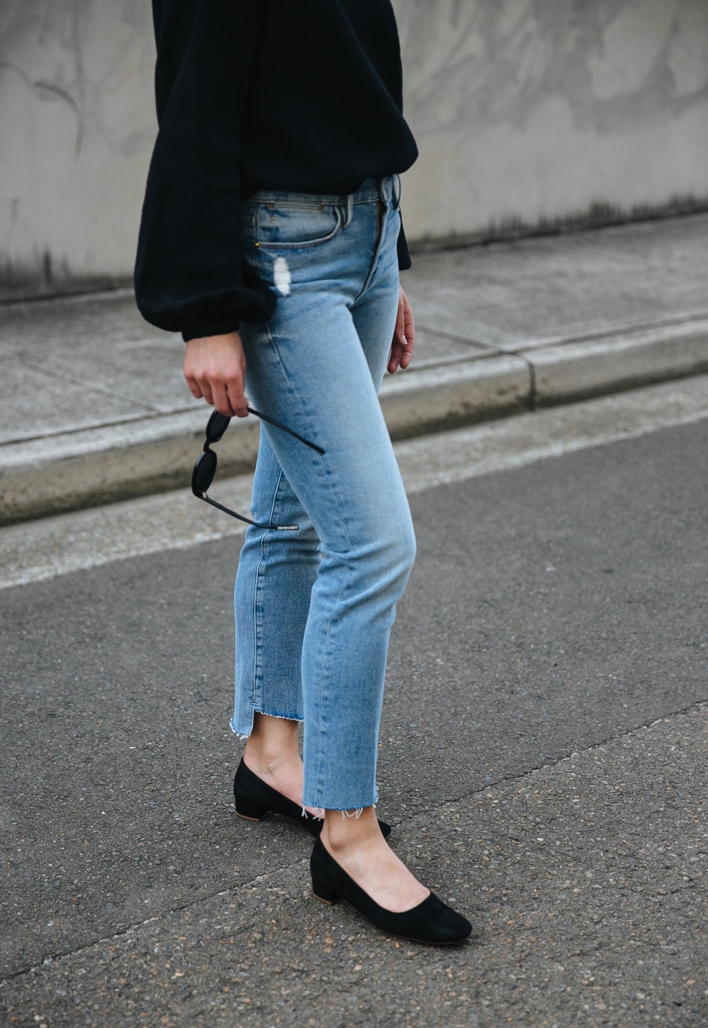 Black top and blue denim | street style | outfit | Australian Fashion Blogger | HarperandHarley