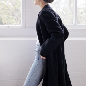 Long Black Coat and Blue Jeans | Style | Outfit | HarperandHarley