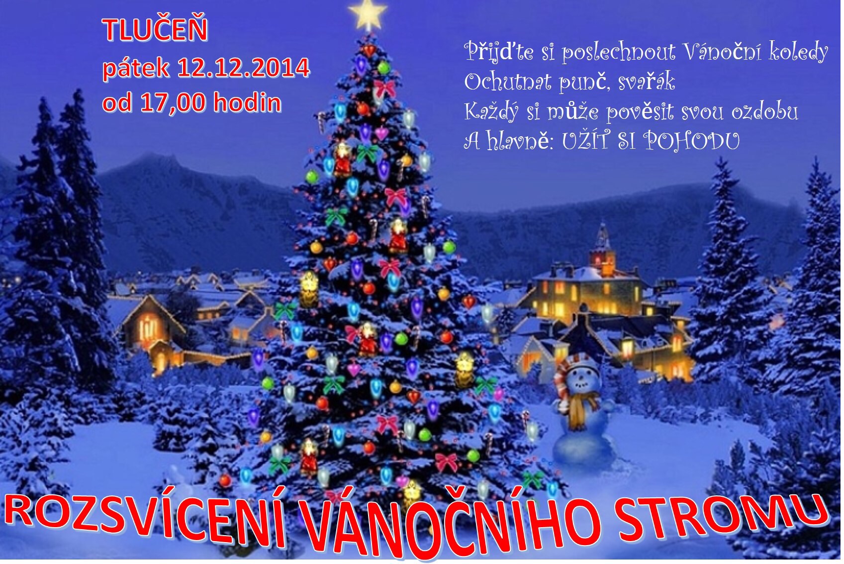 Rozsvícení vánočního stromuTlučeň