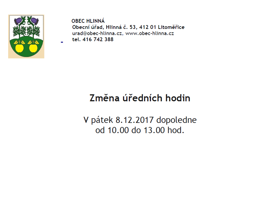 zmena urednich hodin