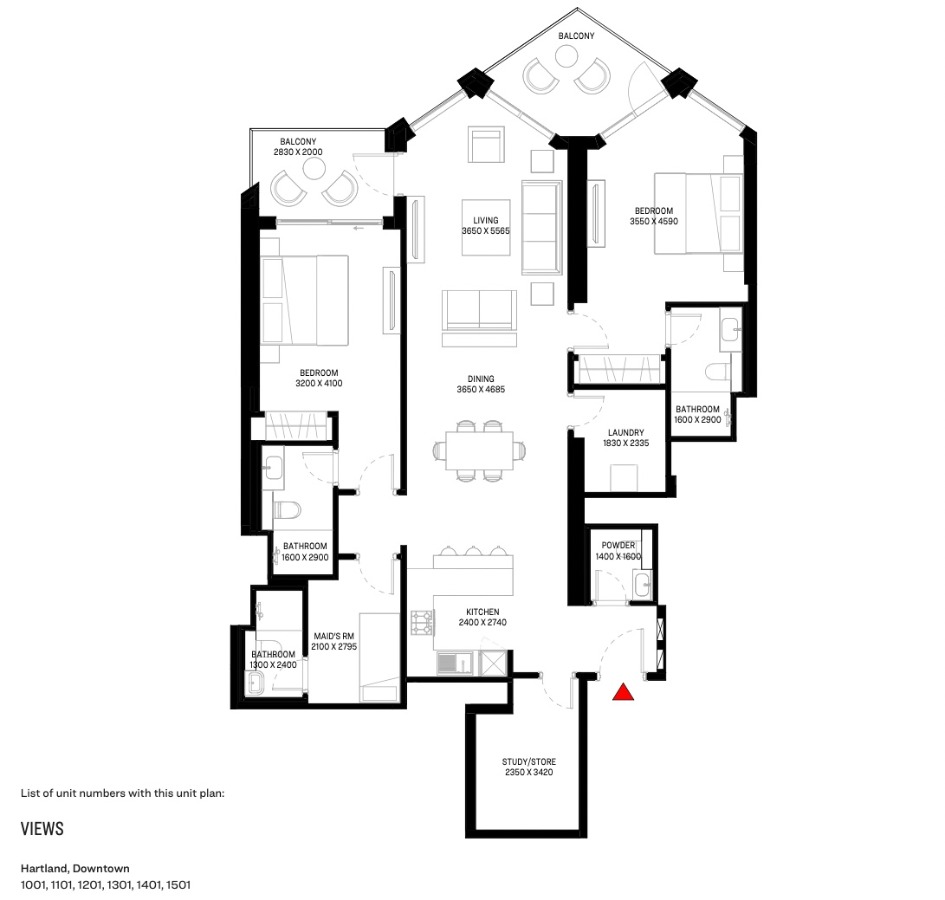 Floor plan 2,5 bedroom