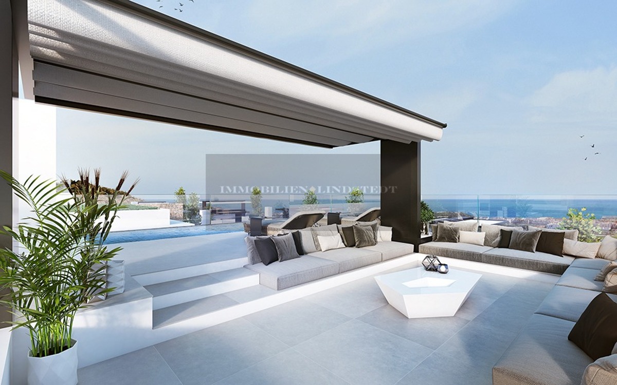 Large terrace with pool