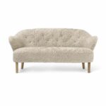 ByLassen's  Ingeborg sofa, sheepskin, natural oak by Flemming Lassen