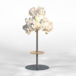 Green Furniture Concept's  Leaf Lamp Metal Tree M w Round Table by GFC