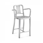 Emeco's  Navy Counter Stool With Arm by Emeco