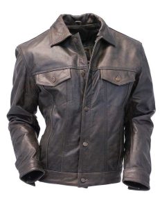 Mens Leather Jacket Vintage Jean Jacket Style #M321GY