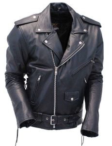 Premium Classic Side Lace Leather Motorcycle Jacket #M15L