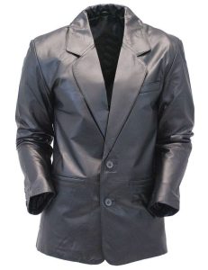 Two Button Lambskin Leather Blazer / Sports Coat #M118K