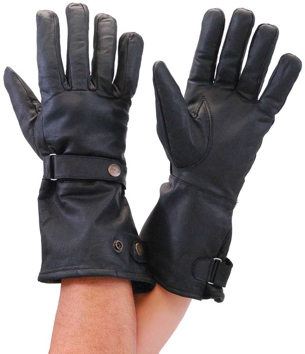 Long leather gloves made of top grain pigskin leather. 