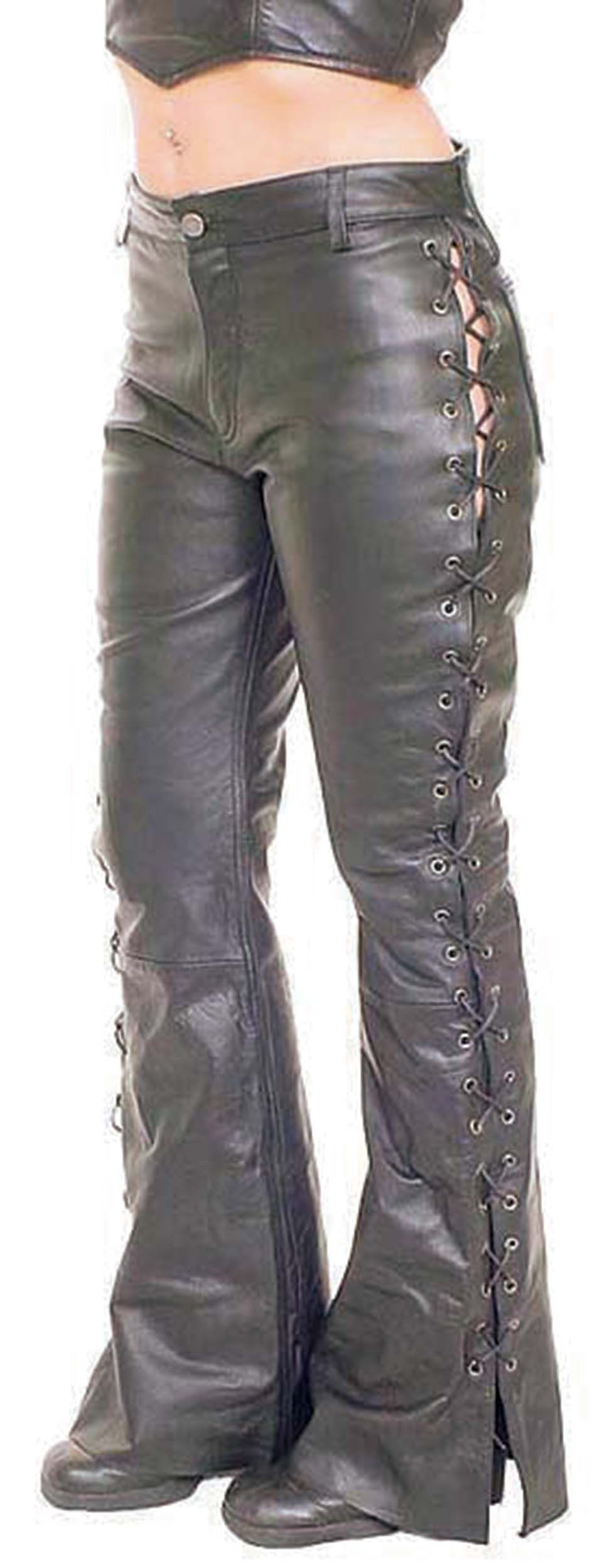 Heavy Buffalo Women's Motorcycle Leather Pants #LP375K - Jamin