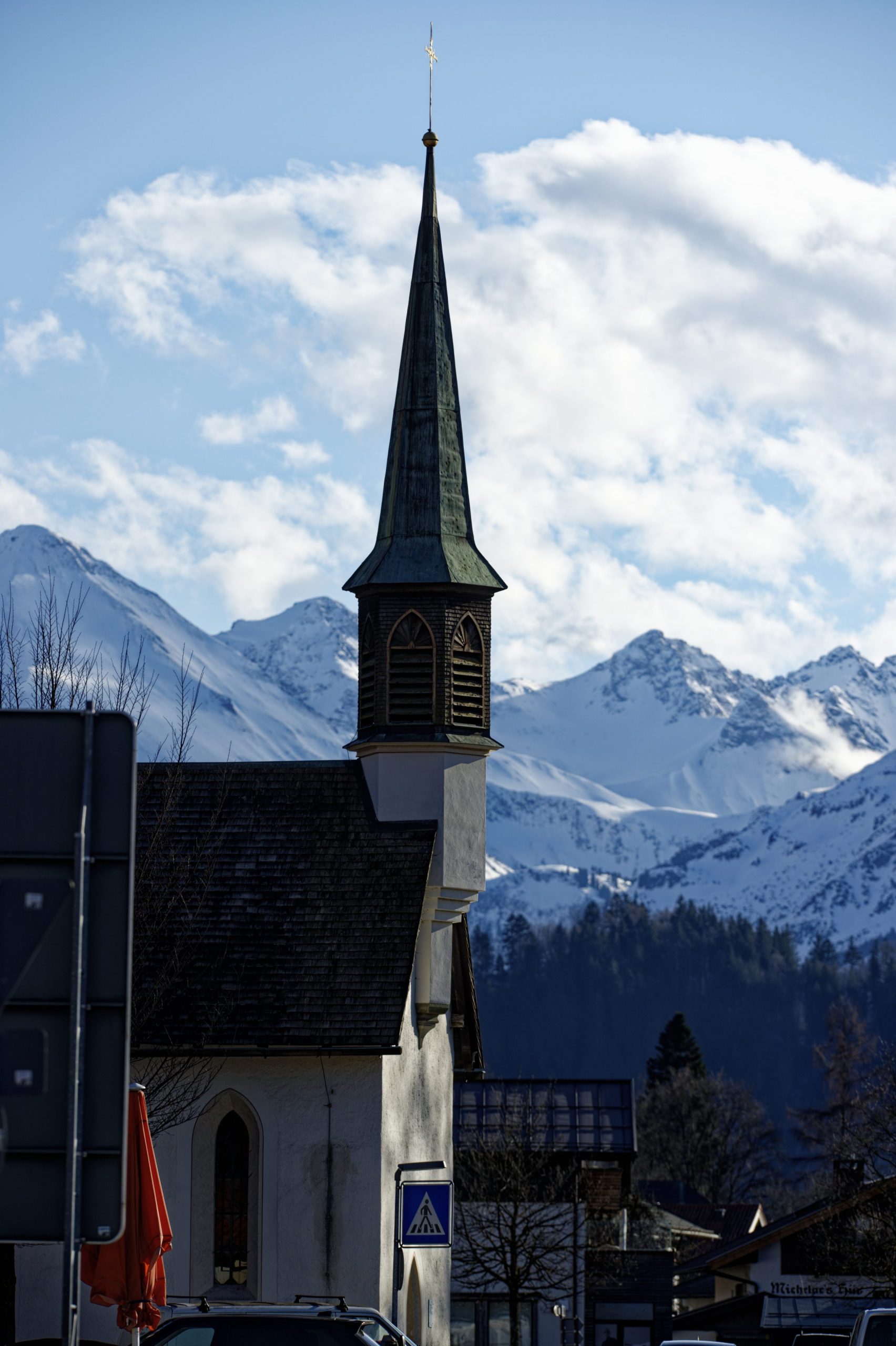 Oberstdorf Allgäu Germany Februar 2020 Berge Skigebiet Nebelhorn