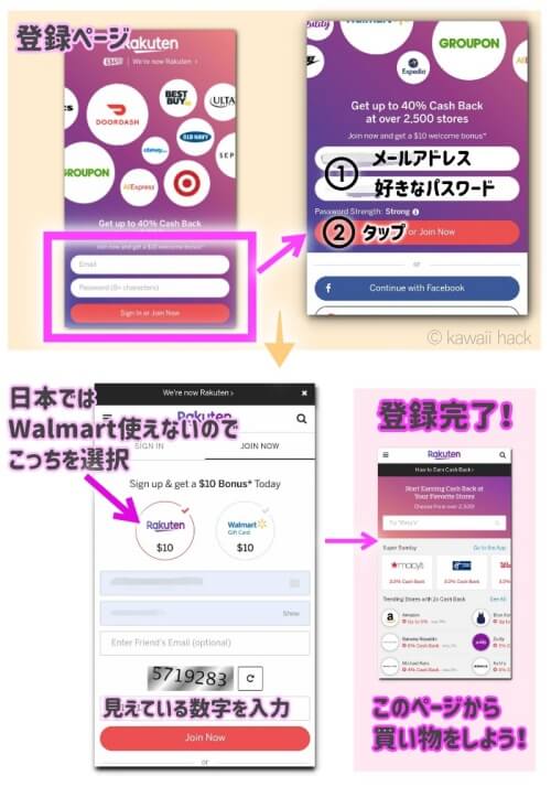 ebates 登録方法