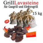 15 kg Grill Lavasteine für Gasgrill -Elektrogrill (1,19 € pro kg)
