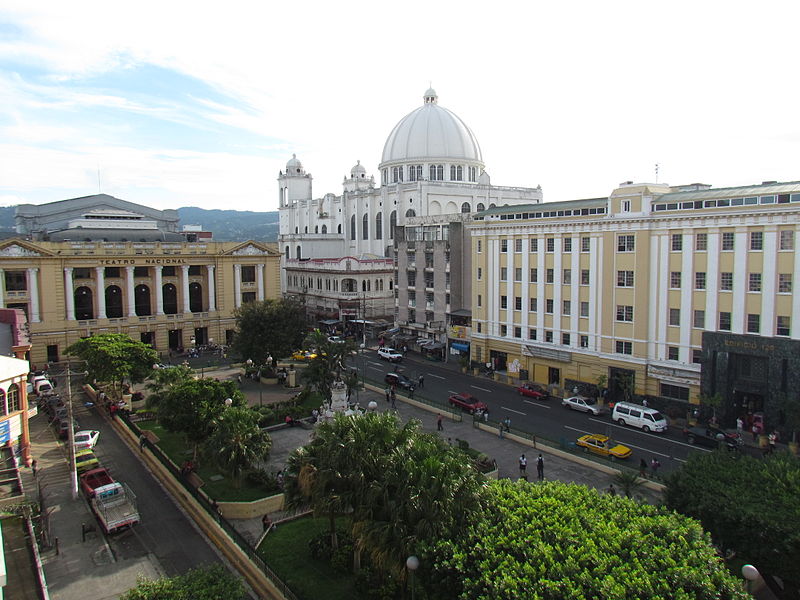 Aerial view of San Salvador, city where foreign investor can hire a lawyer for notary services.