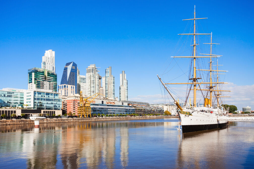 View of Puerto Madero, in Buenos Aires