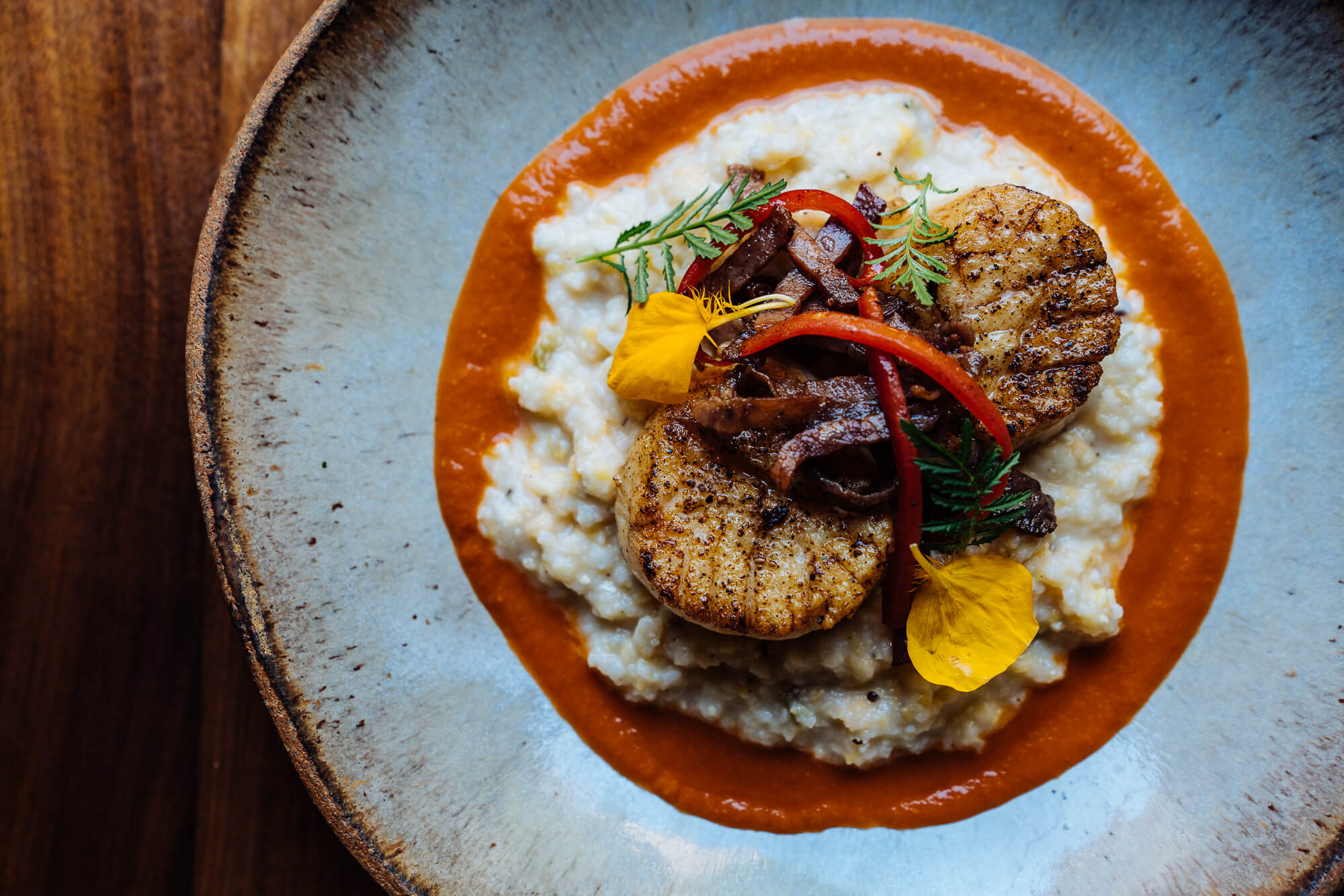 flavourful scallops and grits