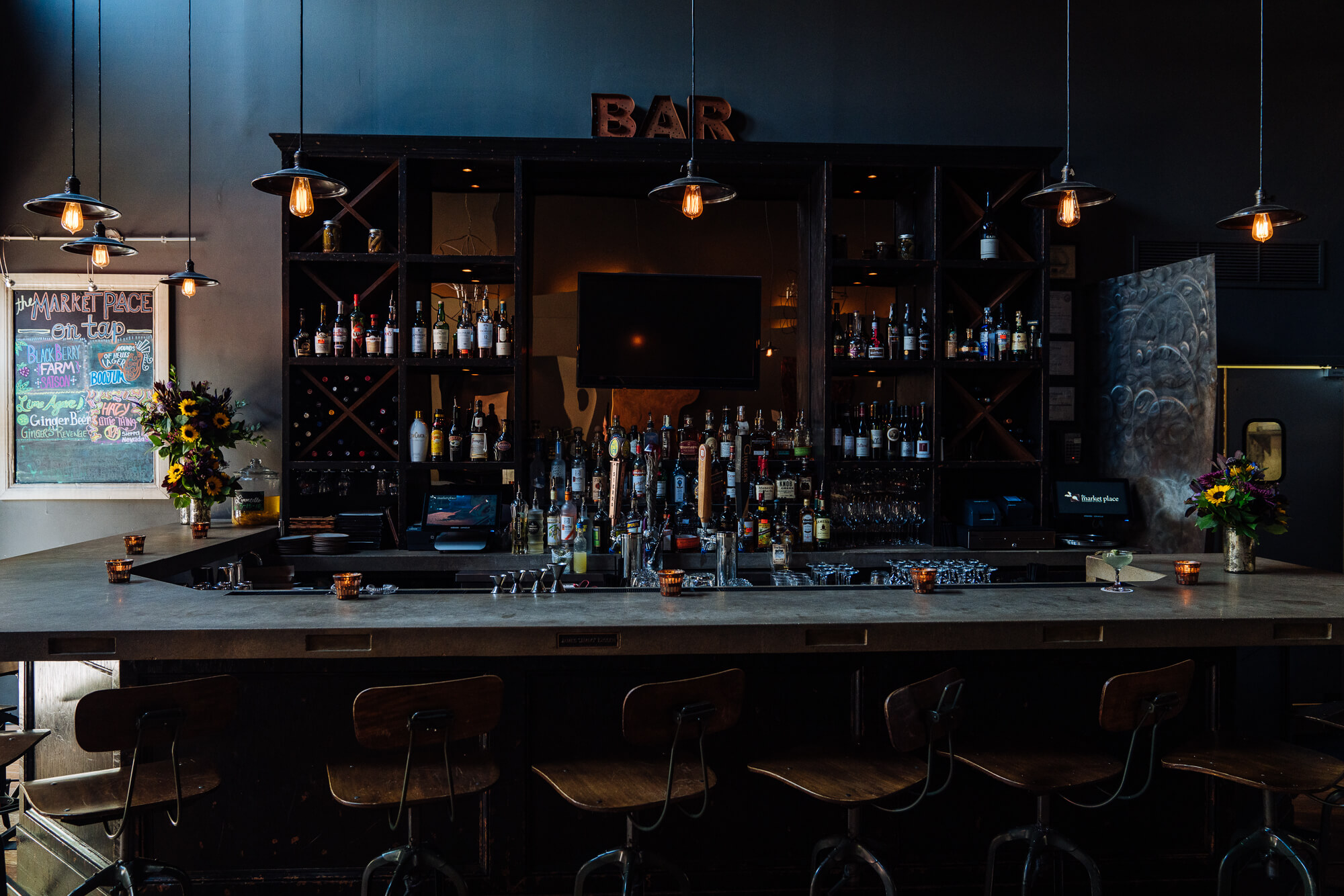 bar at the market place restaurant in asheville