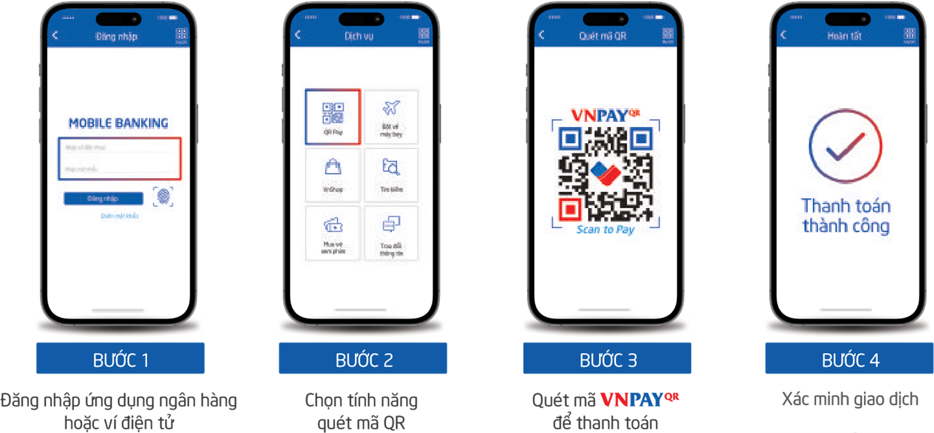 Hướng dẫn thanh toán qua tính năng QR Pay/VNPAY-QR