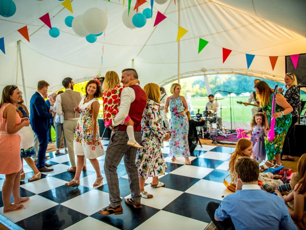 Dancefloor on Monkton Barn's meadow