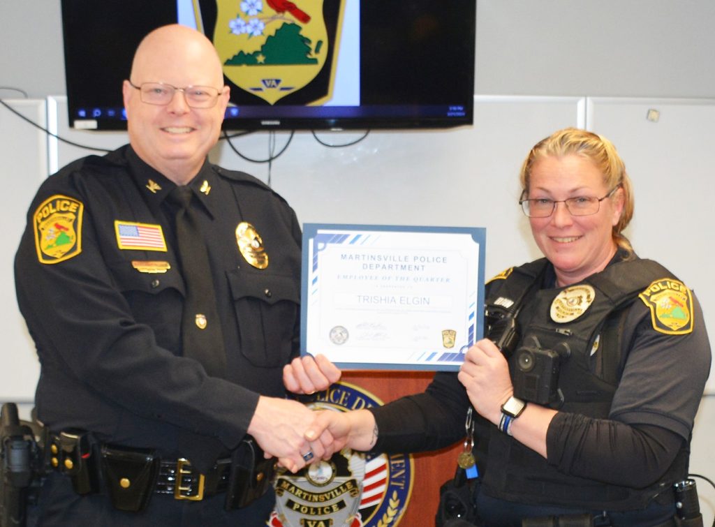 Elgin named Officer of the Quarter