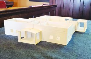 A model of the upcoming Bassett Library expansion.