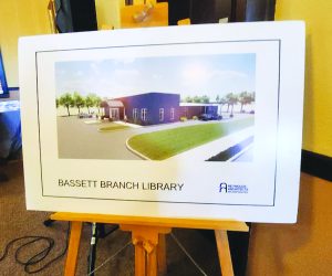 An artist’s rendering of the upcoming Bassett Library front entrance.