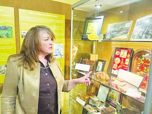 Some of the contents of three future exhibits at the Martinsville-Henry County Heritage Center & Museum may be housed in these display cases. Holly Kozelsky said the new exhibits will focus on the area’s nightlife, media, and home sewing.