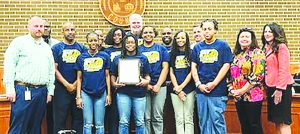 Carlisle School girls’ basketball team was honored with a resolution by the Henry County Board of Supervisors for their second consecutive state championship. 