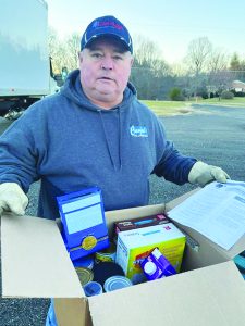 Jimmy Willard said food boxes include cereal, pasta, shelf-stable milk, canned vegetables, and other items.