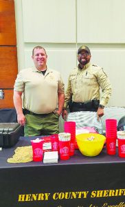 Henry County Sheriff’s Investigator Scott Barnes and 1st Lt. Reynolds talked to students who were interested in a law enforcement career.