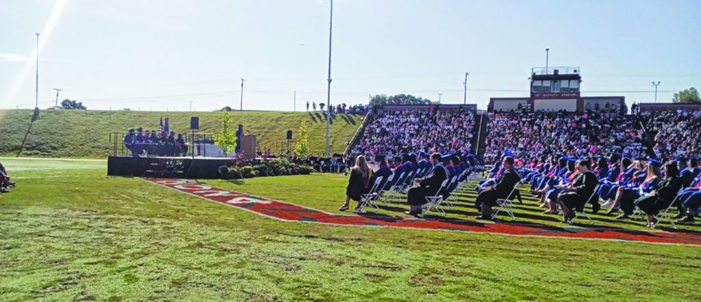 The football field was filled with students and parents celebrating the class of 2024.