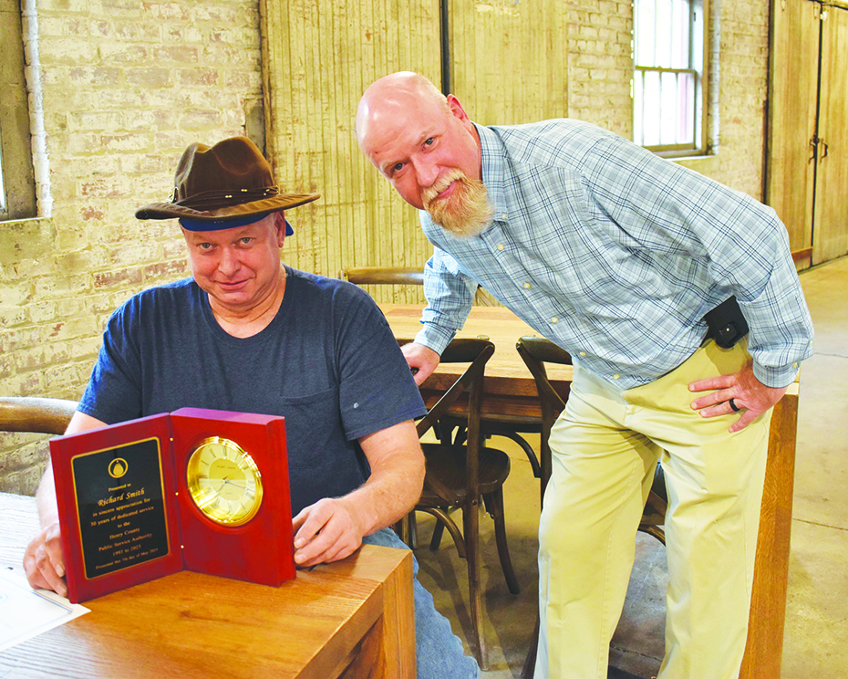 Richard Smith was recognized for 30 years of service. He is pictured with Steve Clary, director of PSA Construction & Maintenance.