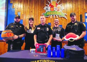 Martinsville Police Sgt. Lyles, Amanda Doman, Sgt. Chris Bell, Officer O'Hara, Officer Havens are pictured.