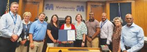 Martinsville City Council members honor the Martinsville-Henry County Chamber of Commerce's 65th year.