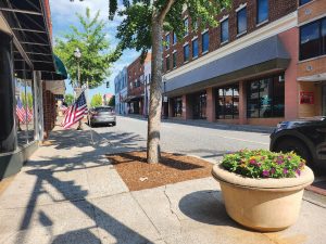 Flags were placed around the city to celebrate Nation Flag Day.